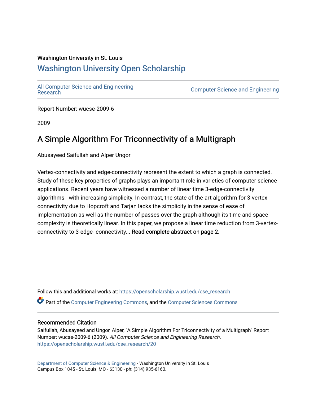 A Simple Algorithm for Triconnectivity of a Multigraph