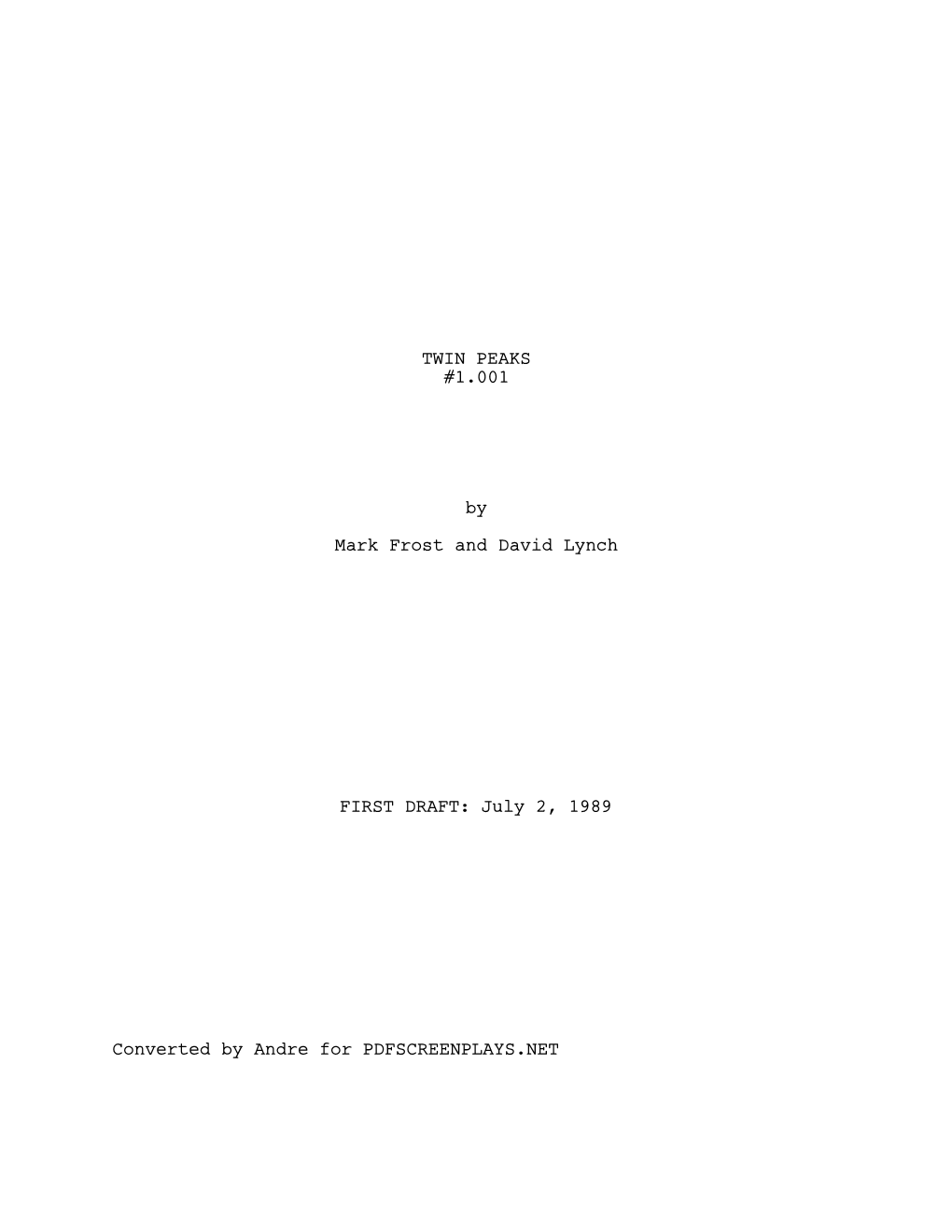 Untitled One-Hour TV Drama3 Title Page