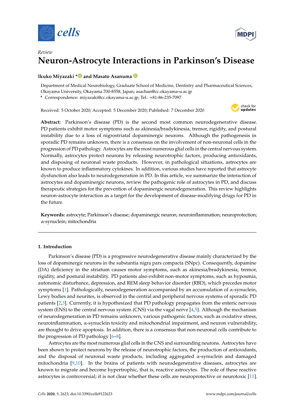 Neuron-Astrocyte Interactions in Parkinson's Disease