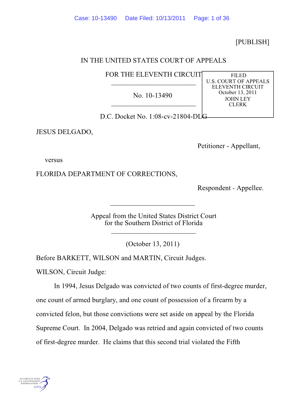 [Publish] in the United States Court of Appeals for The