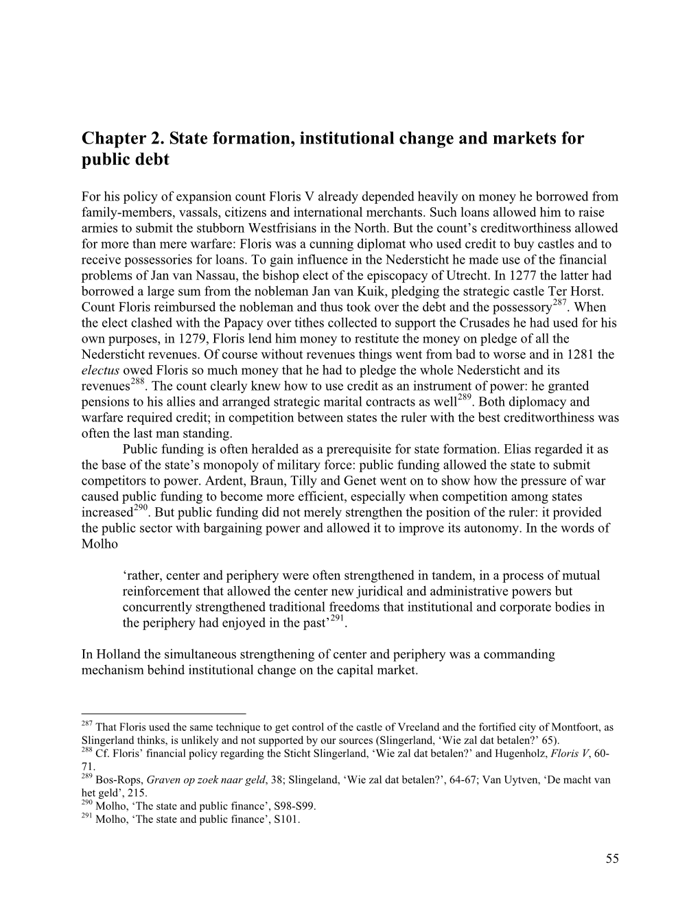 Chapter 2. State Formation, Institutional Change and Markets for Public Debt