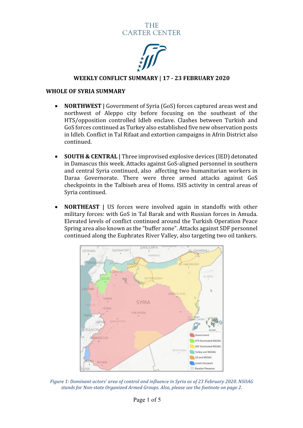 Weekly Conflict Summary | 17 - 23 February 2020