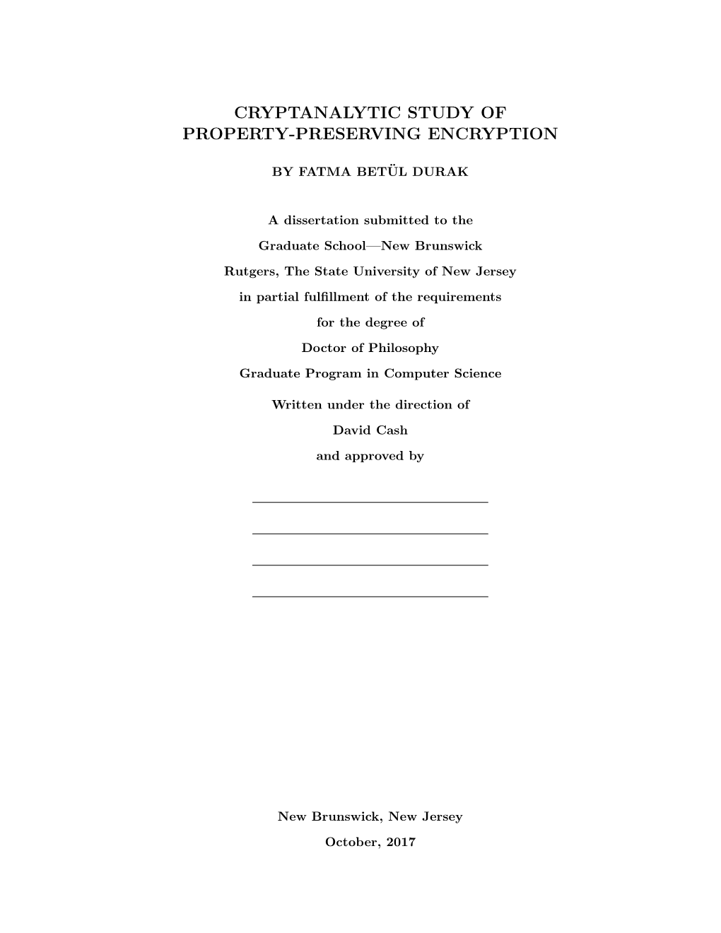 Cryptanalytic Study of Property-Preserving Encryption