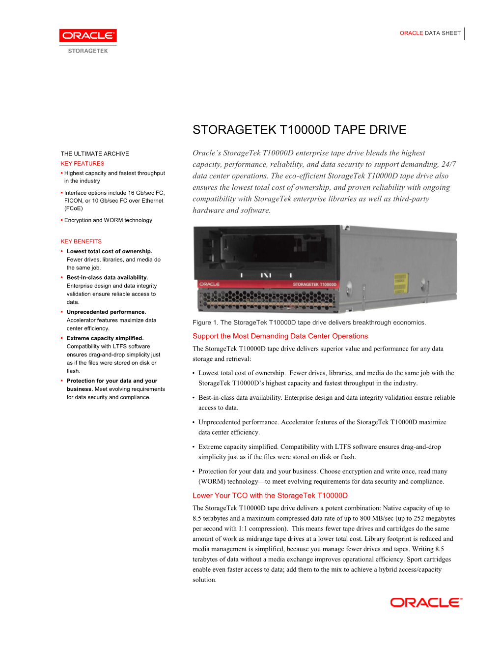 Storagetek T10000d Tape Drive