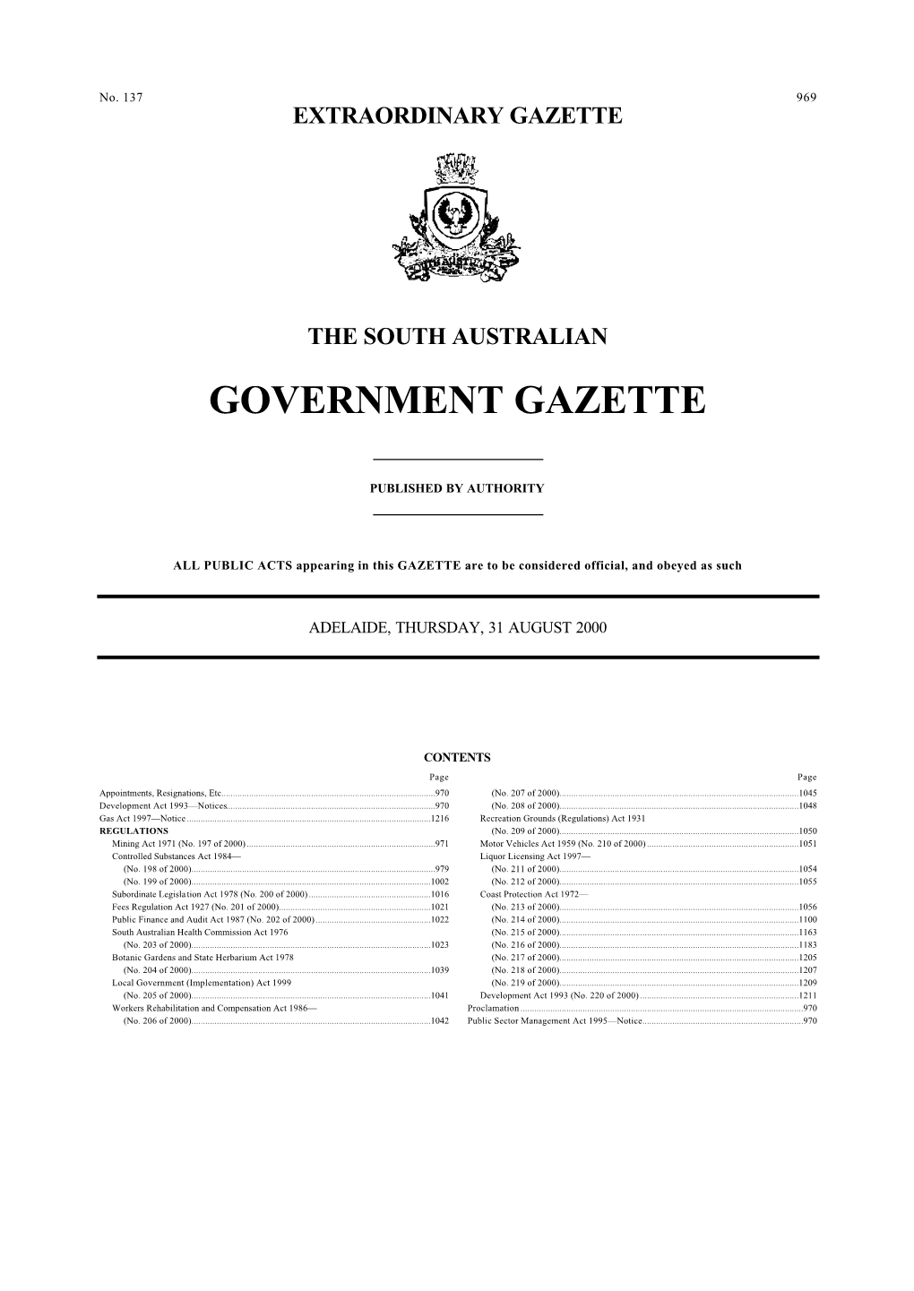 Government Gazette