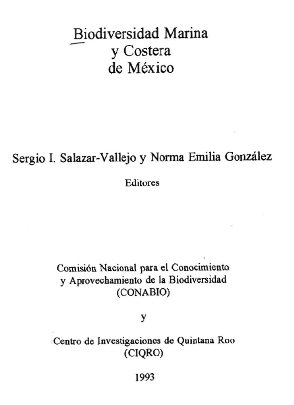 Biodiversidad Marina Y Costera De México