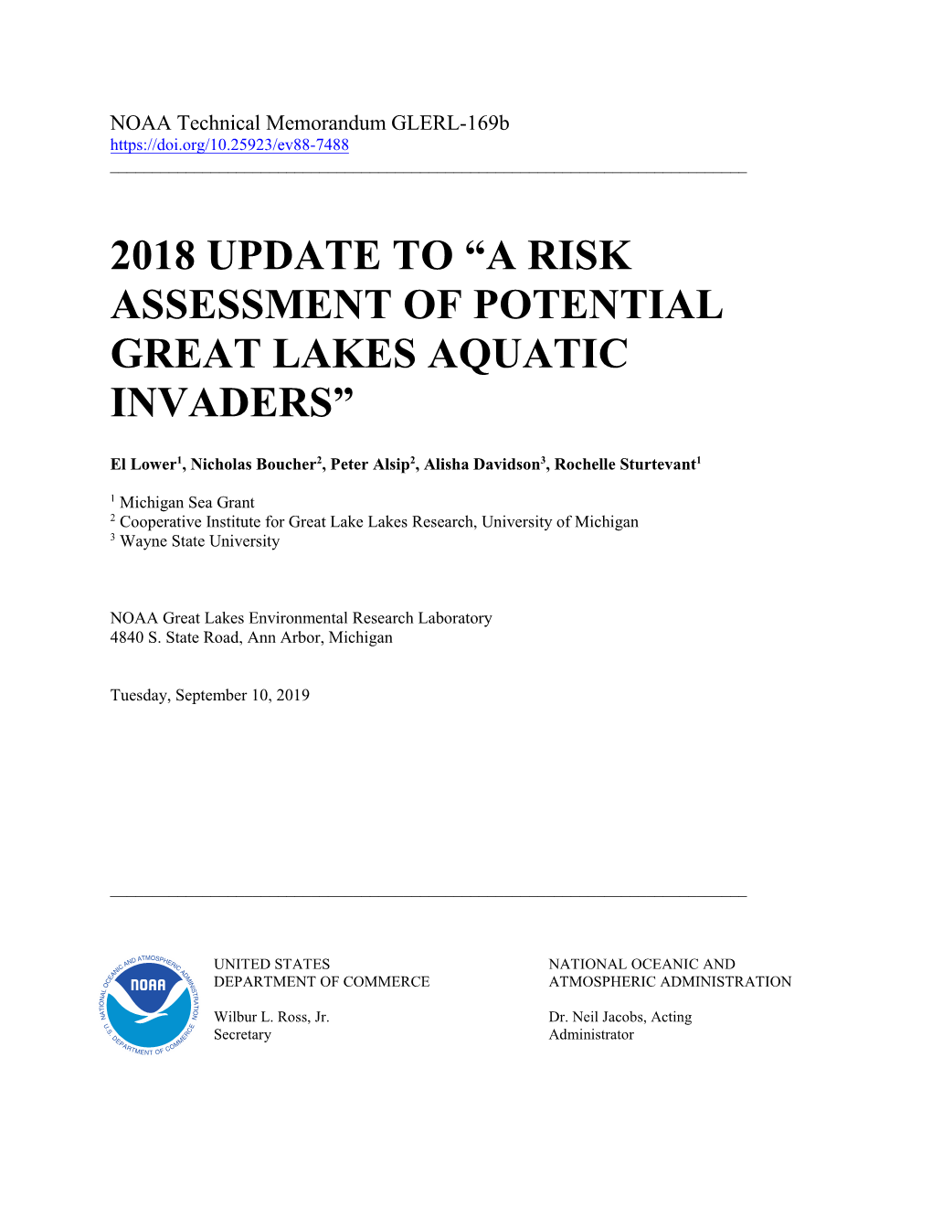 NOAA Technical Memorandum GLERL 169B