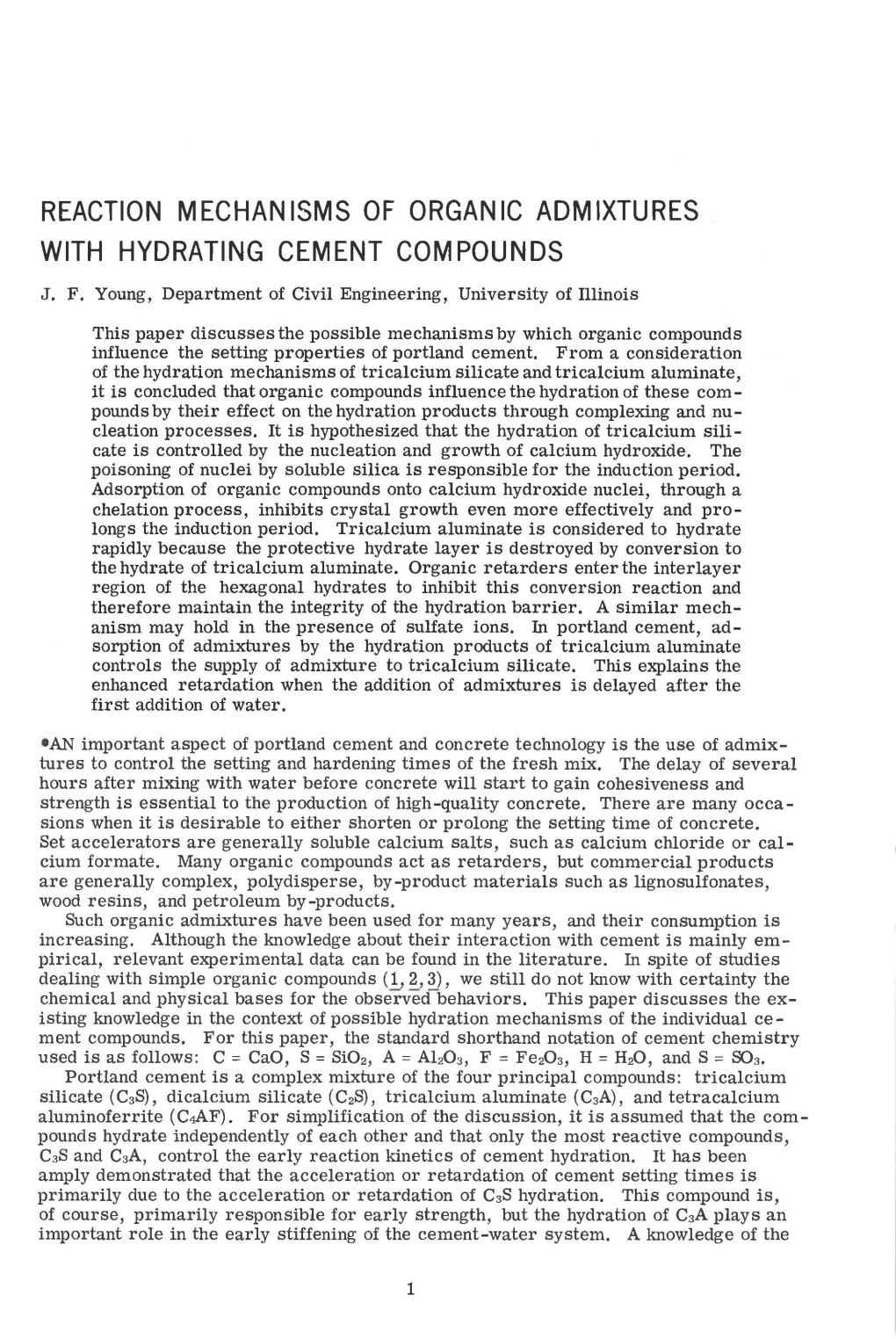 Reaction Mechanisms of Organic Admixtures with Hydrating Cement Compounds