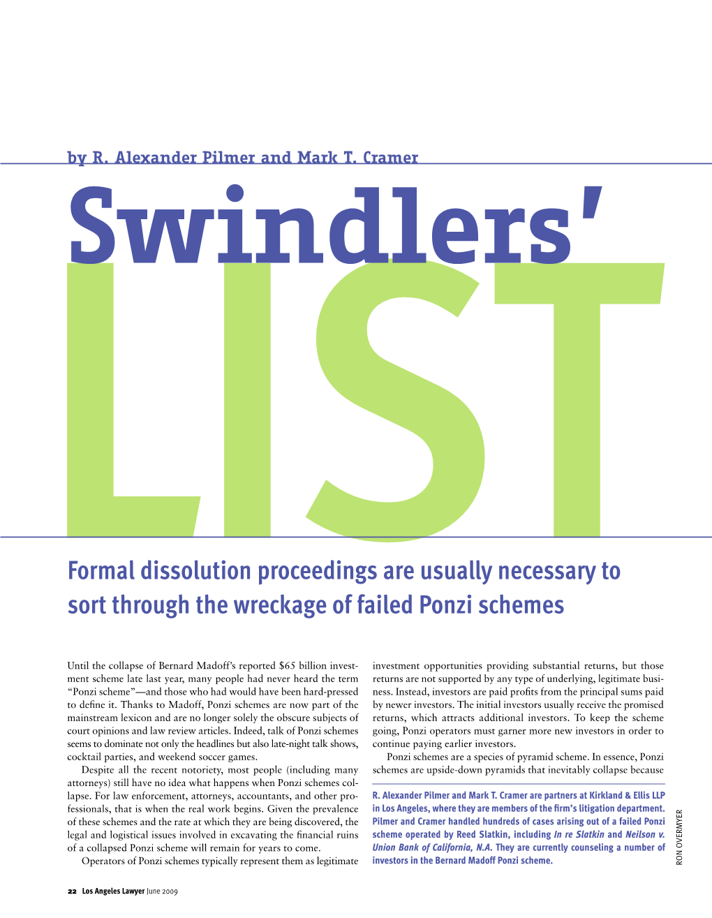 Swindlers' List