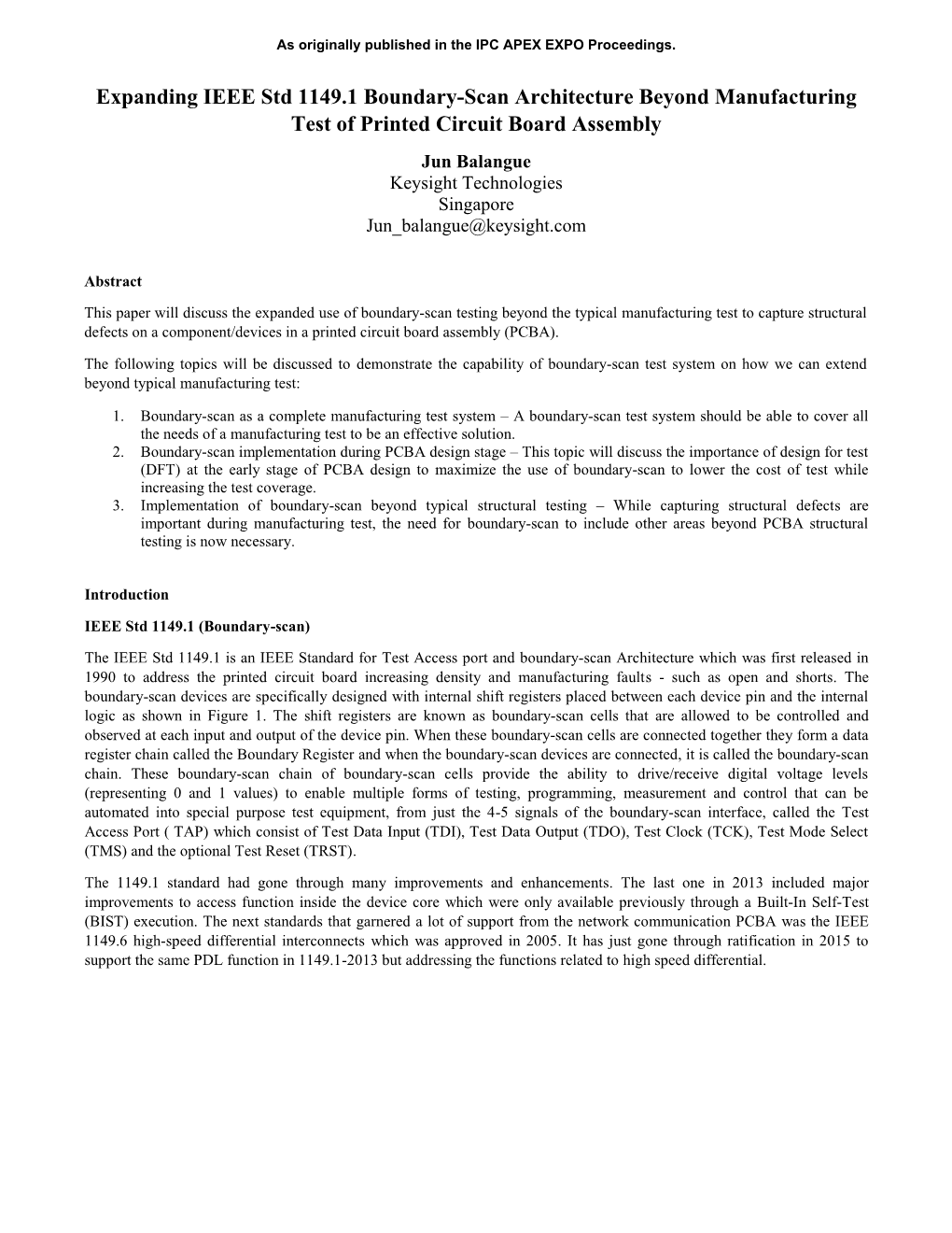 Expanding IEEE Std 1149.1 Boundary-Scan Architecture Beyond