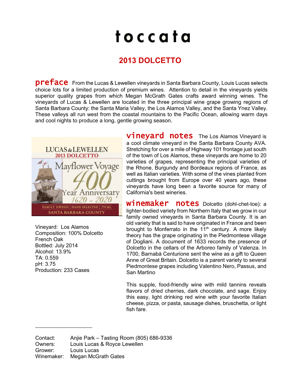2013 Dolcetto