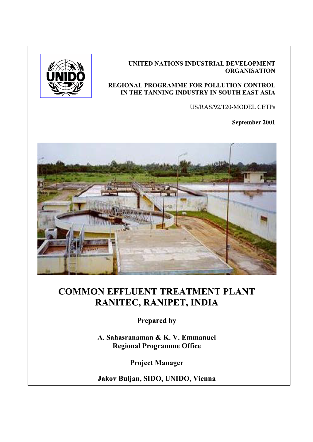 Common Effluent Treatment Plant Ranitec, Ranipet, India