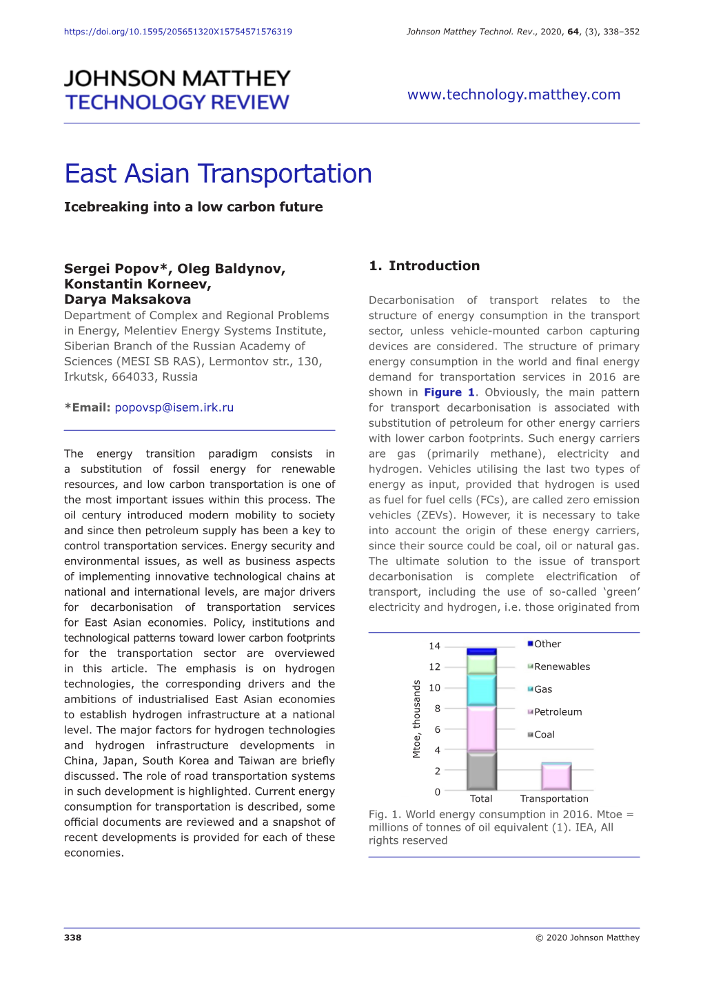East Asian Transportation Icebreaking Into a Low Carbon Future
