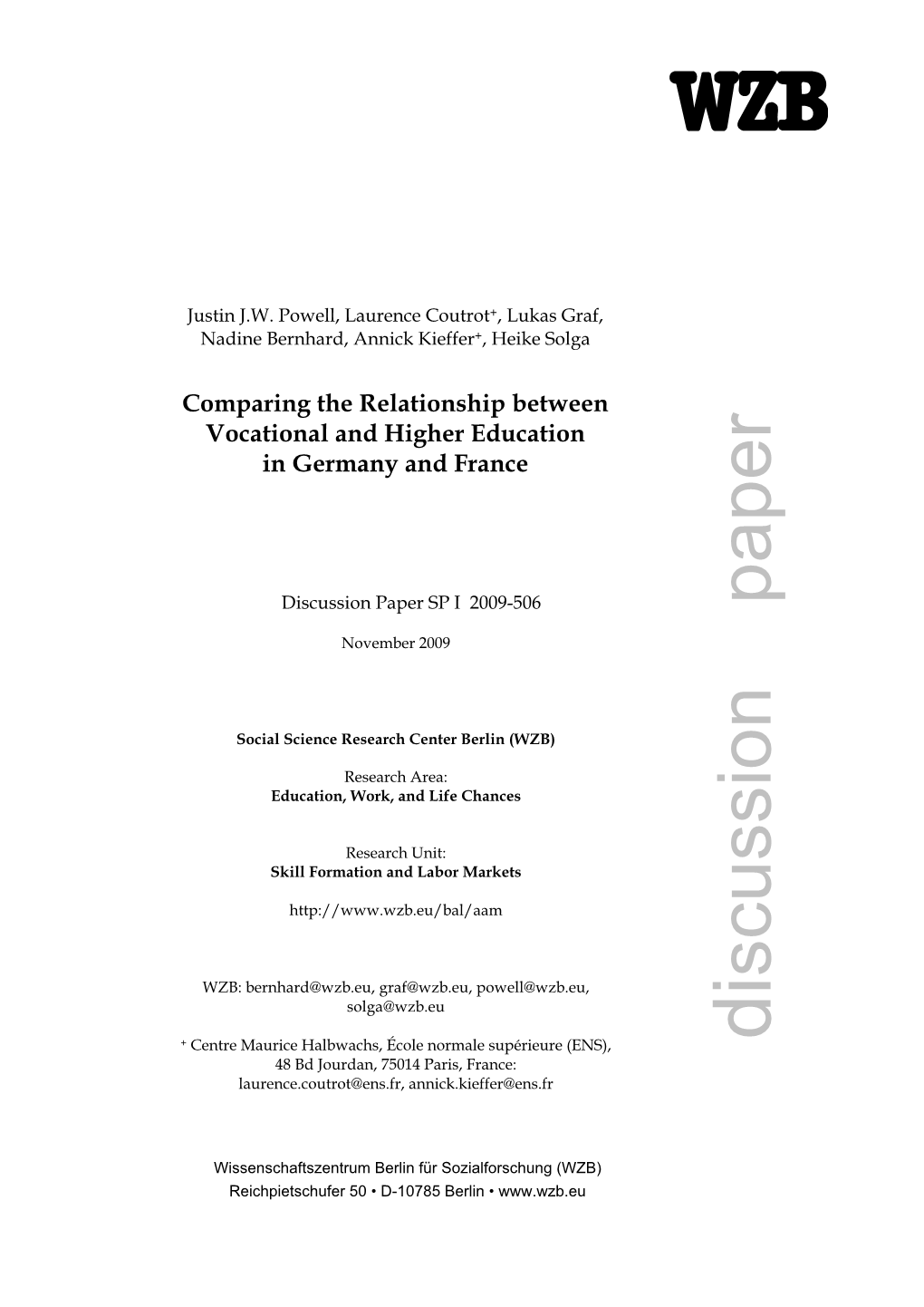 Comparing the Relationship Between Vocational and Higher Education in Germany and France