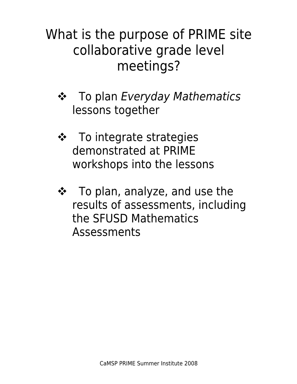 What Is the Purpose of Site Collaborative Grade Level Meetings