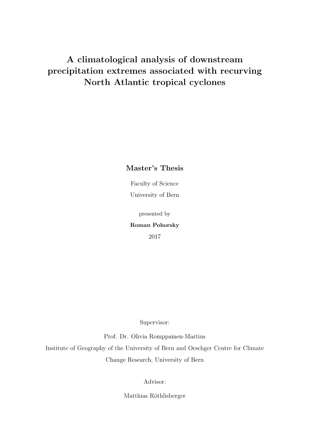 A Climatological Analysis of Downstream Precipitation Extremes Associated with Recurving North Atlantic Tropical Cyclones