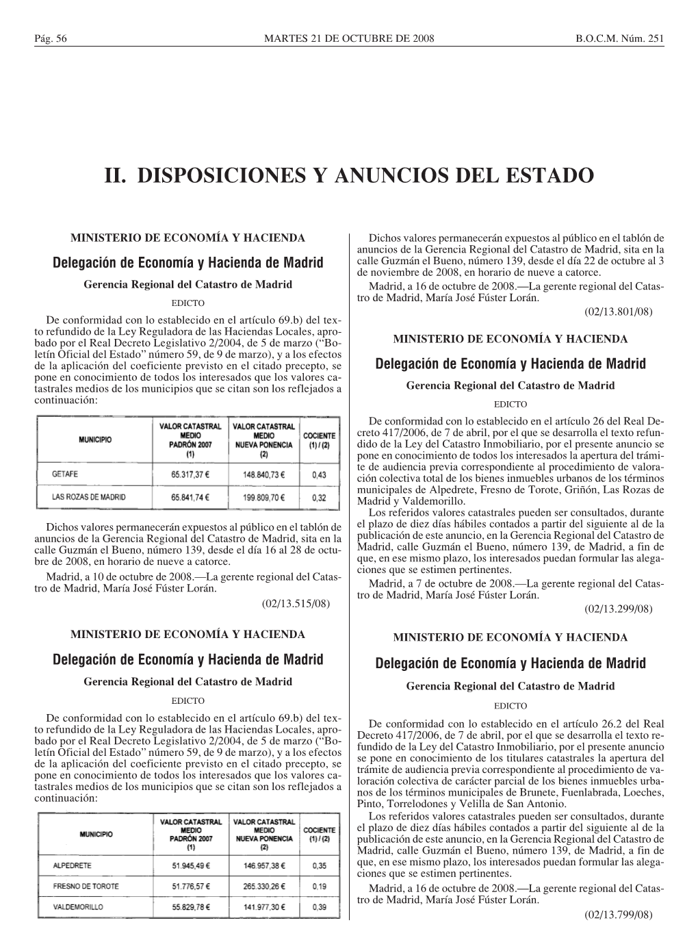 Ii. Disposiciones Y Anuncios Del Estado