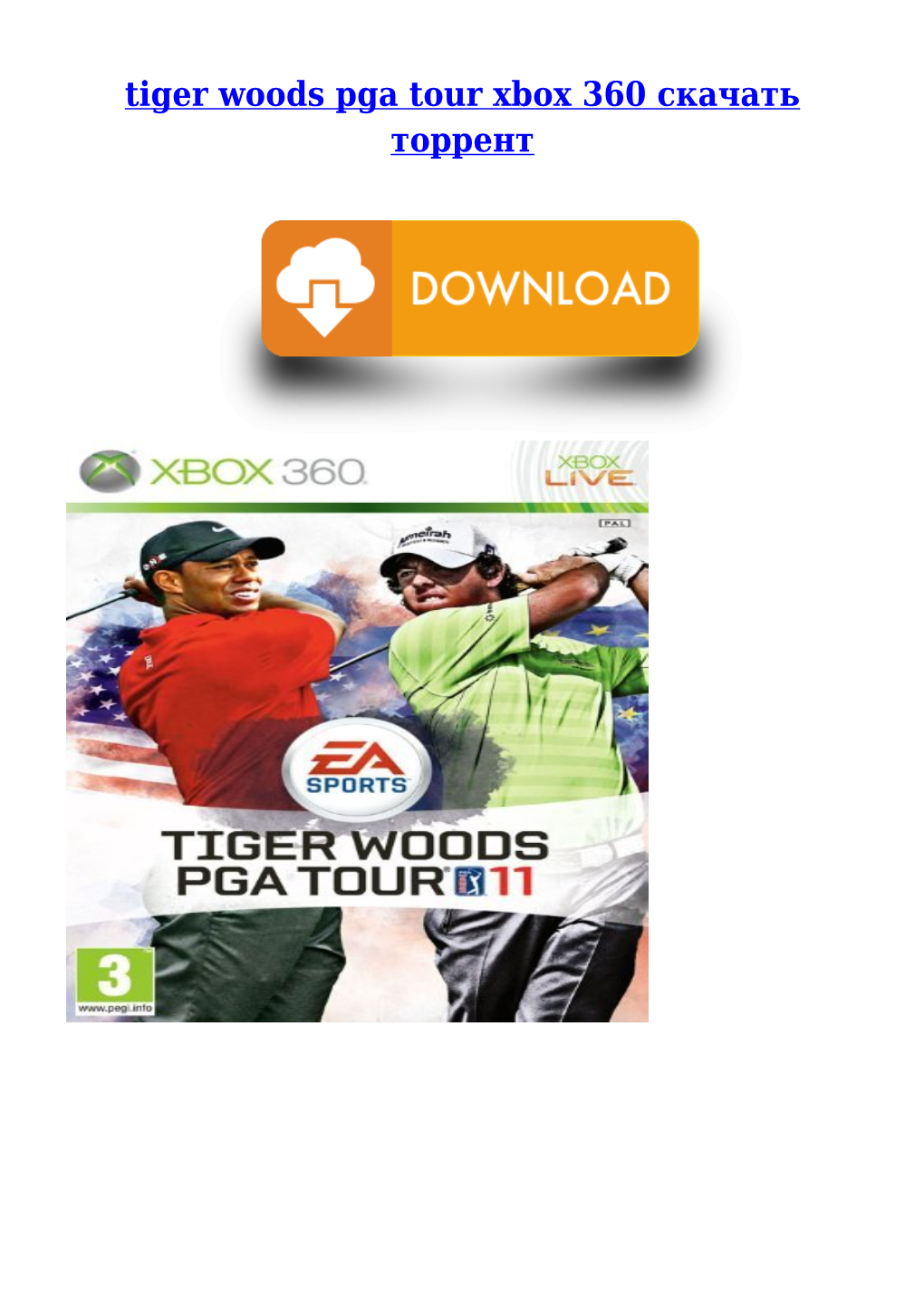 Tiger Woods Pga Tour Xbox 360 Скачать Торрент