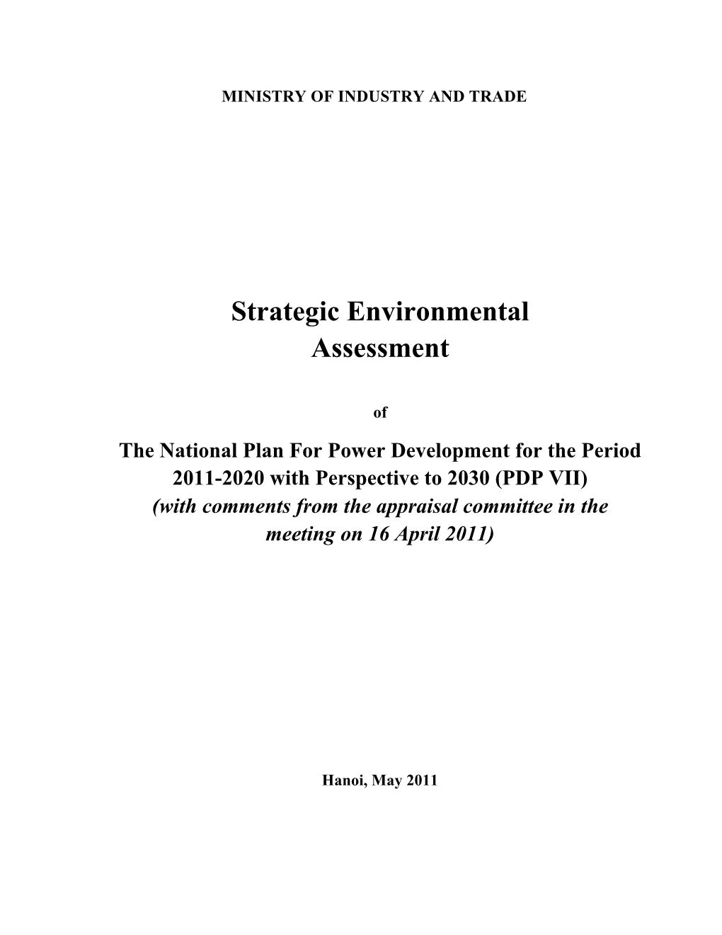 Strategic Environmental Assessment