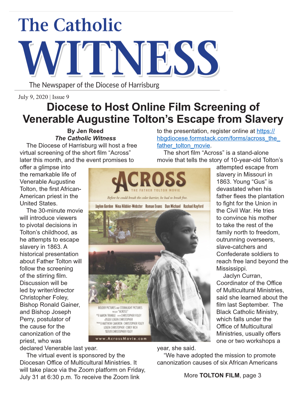 Diocese to Host Online Film Screening of Venerable Augustine