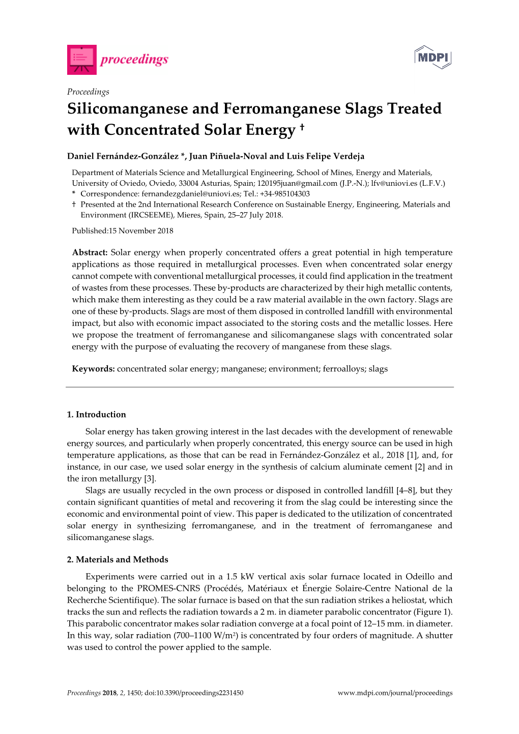 Silicomanganese and Ferromanganese Slags Treated with Concentrated Solar Energy †