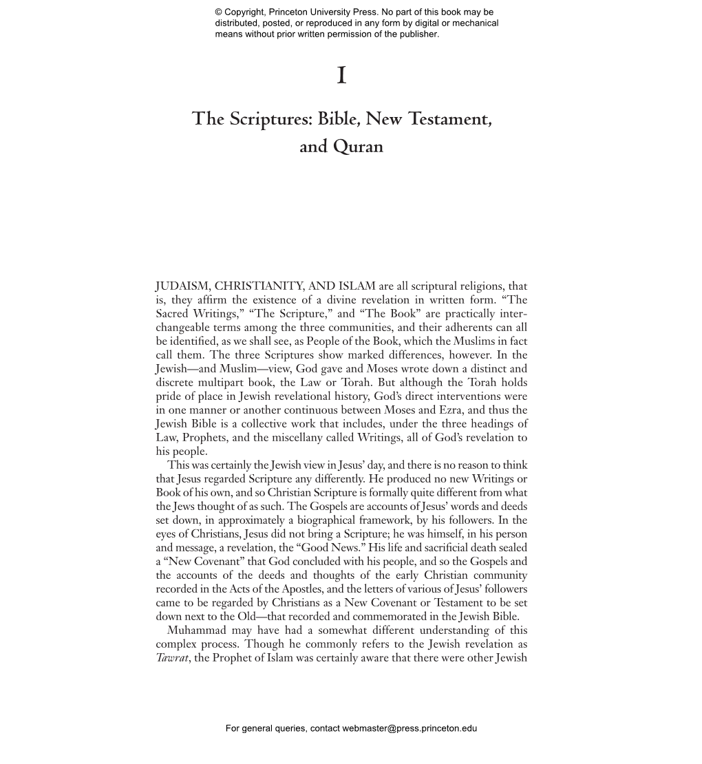 The Scriptures: Bible, New Testament, and Quran