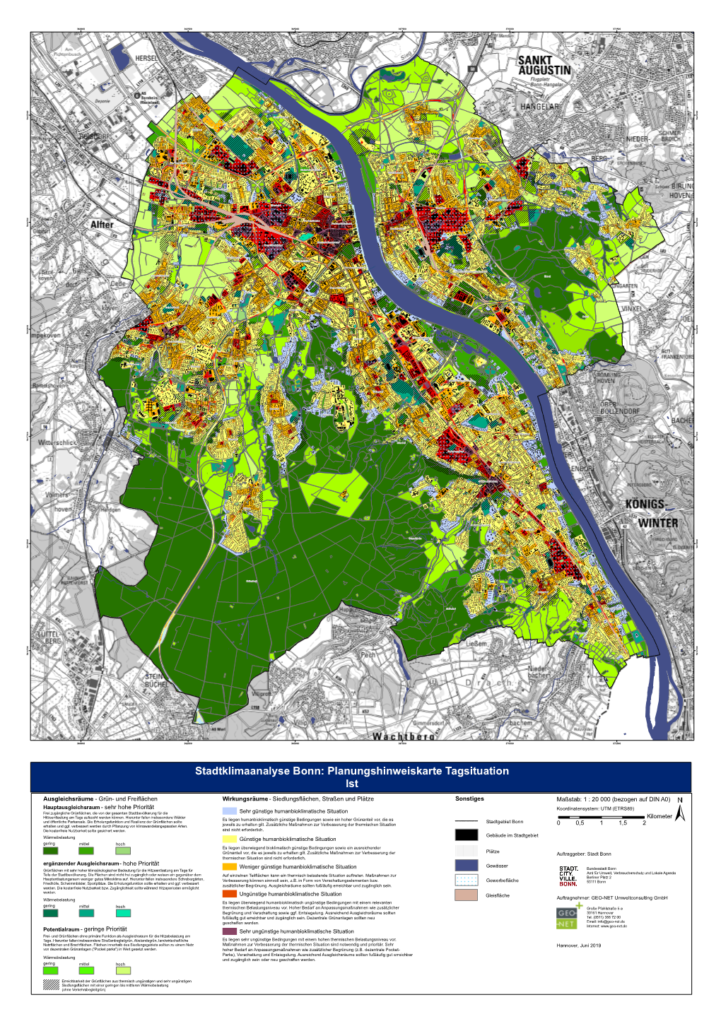 Stadtklimaanalyse Bonn: Planungshinweiskarte Tagsituation