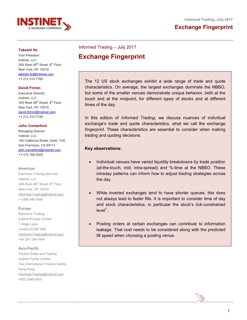 Exchange Fingerprint