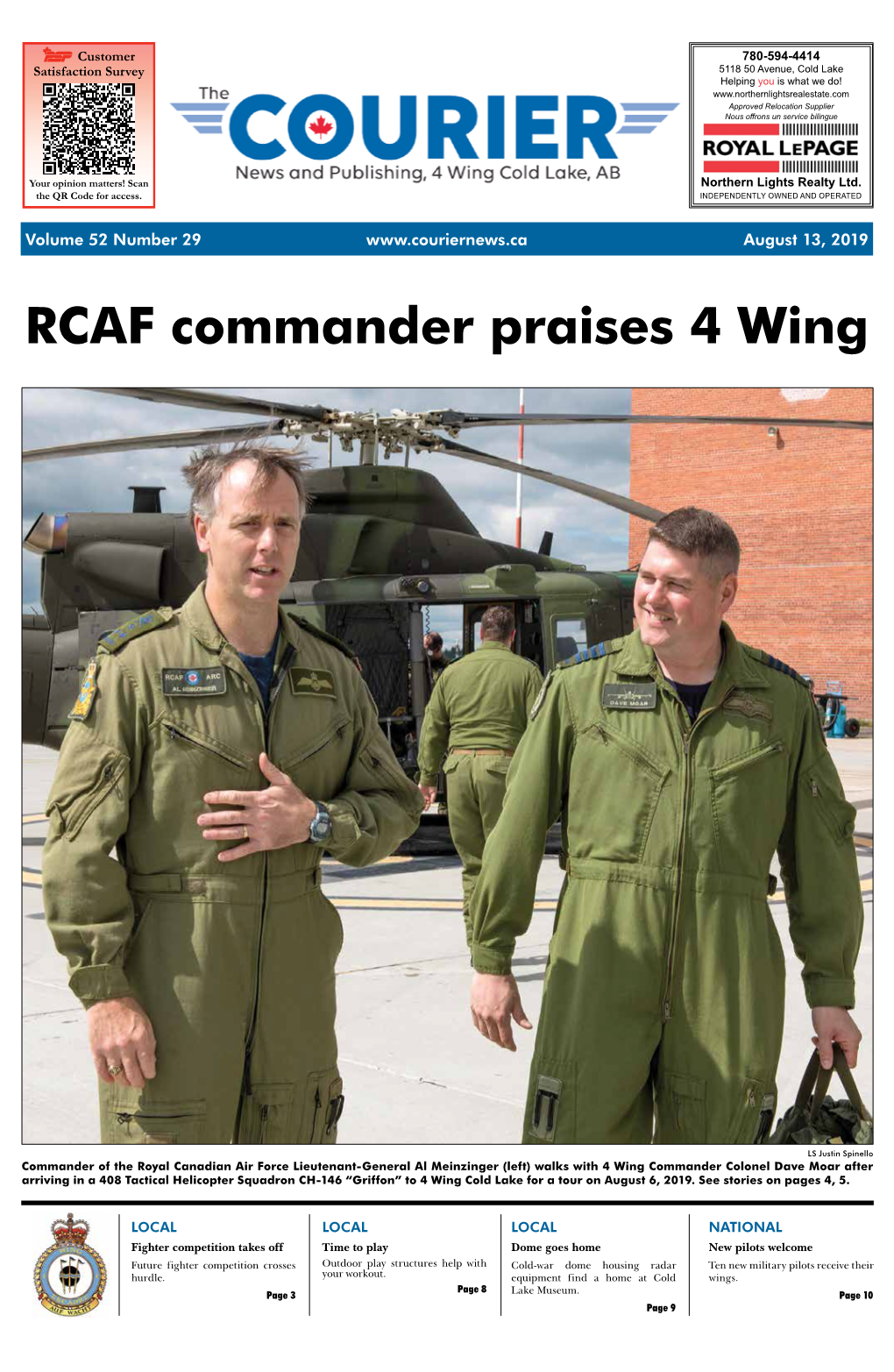 RCAF Commander Praises 4 Wing
