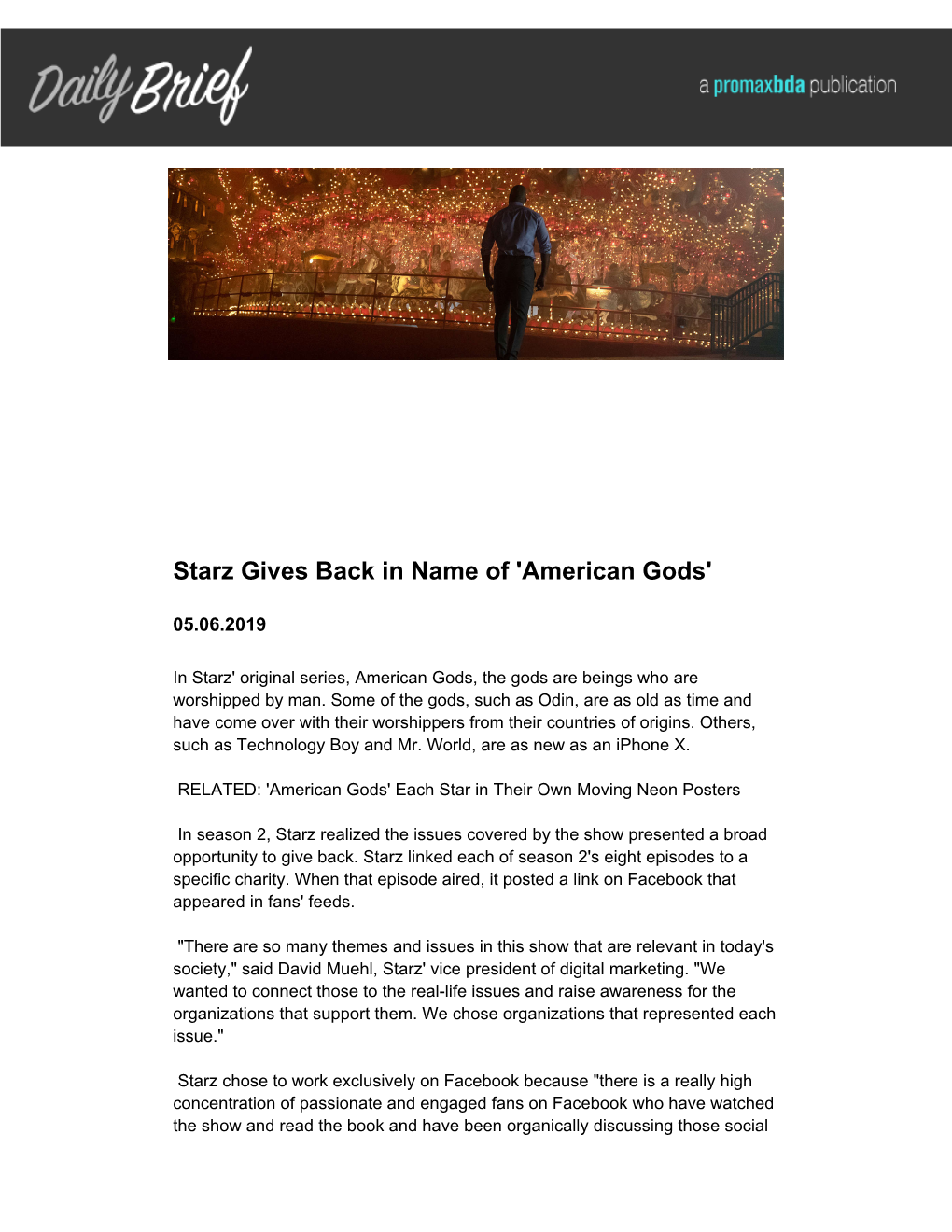 Starz Gives Back in Name of 'American Gods'