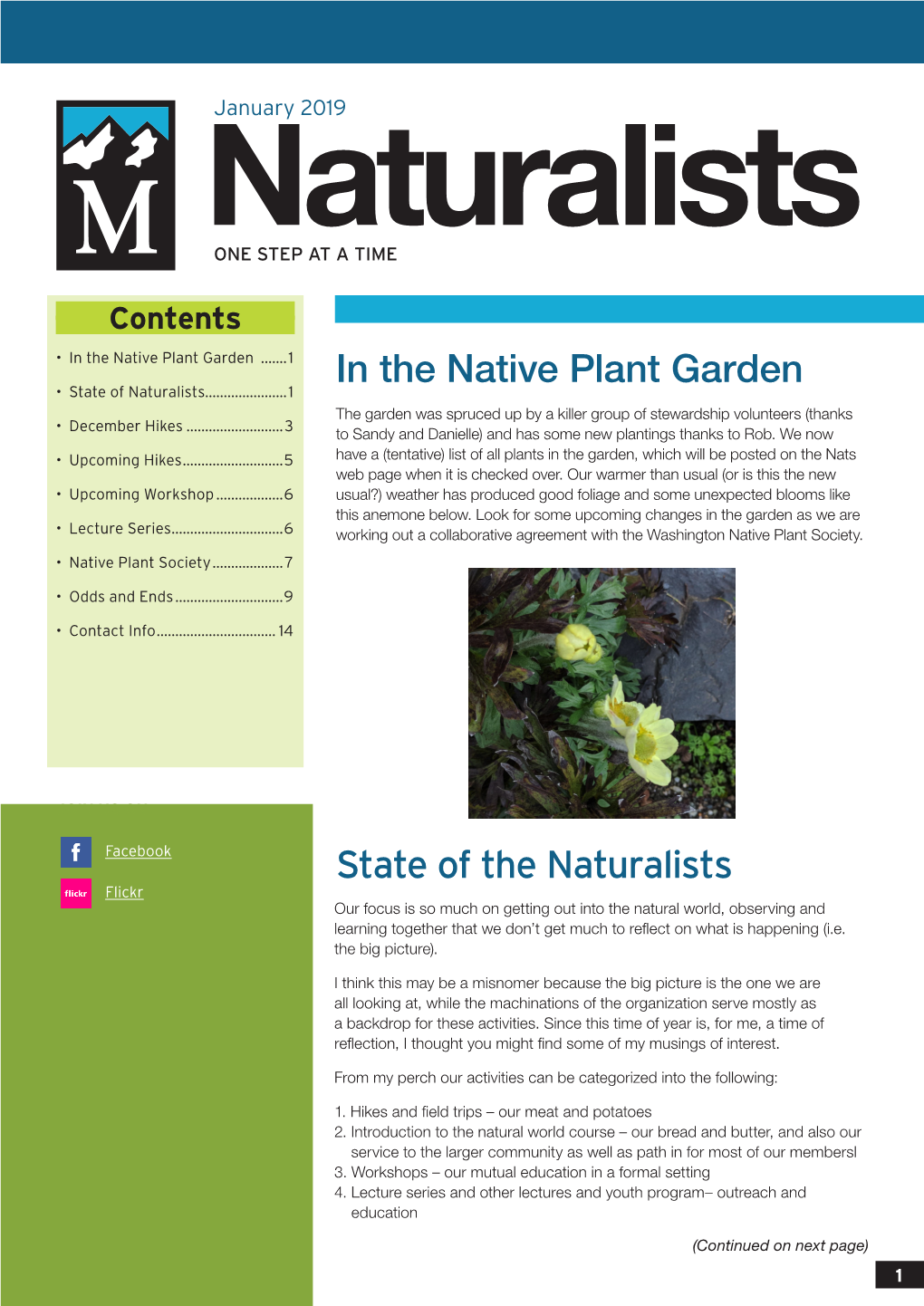 State of the Naturalists in the Native Plant Garden