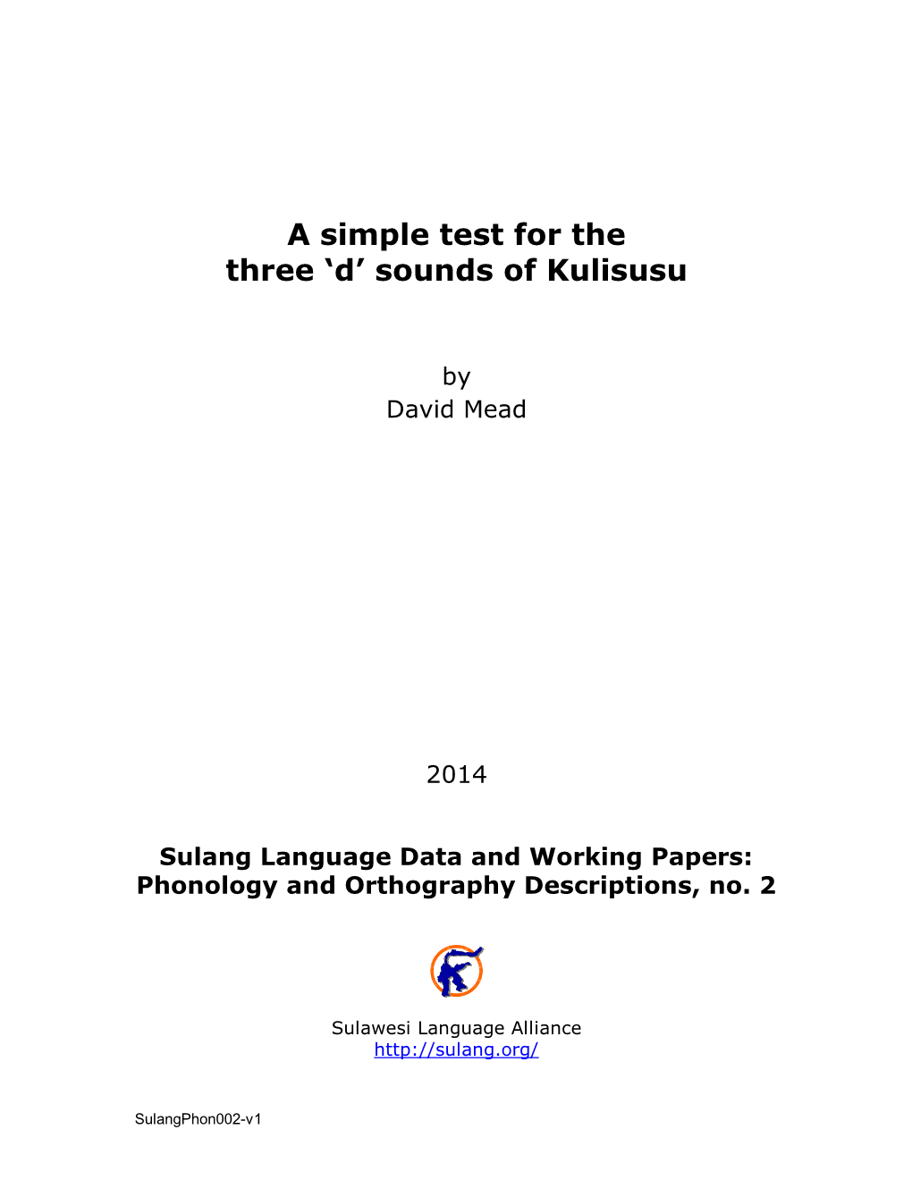 A Simple Test for the Three 'D' Sounds of Kulisusu