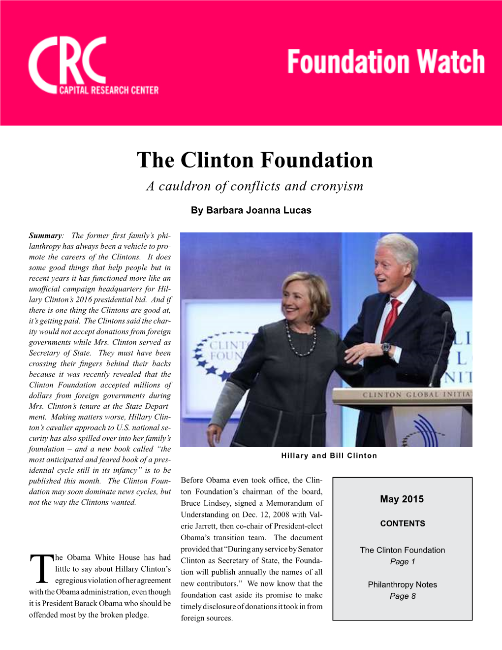 The Clinton Foundation a Cauldron of Conflicts and Cronyism