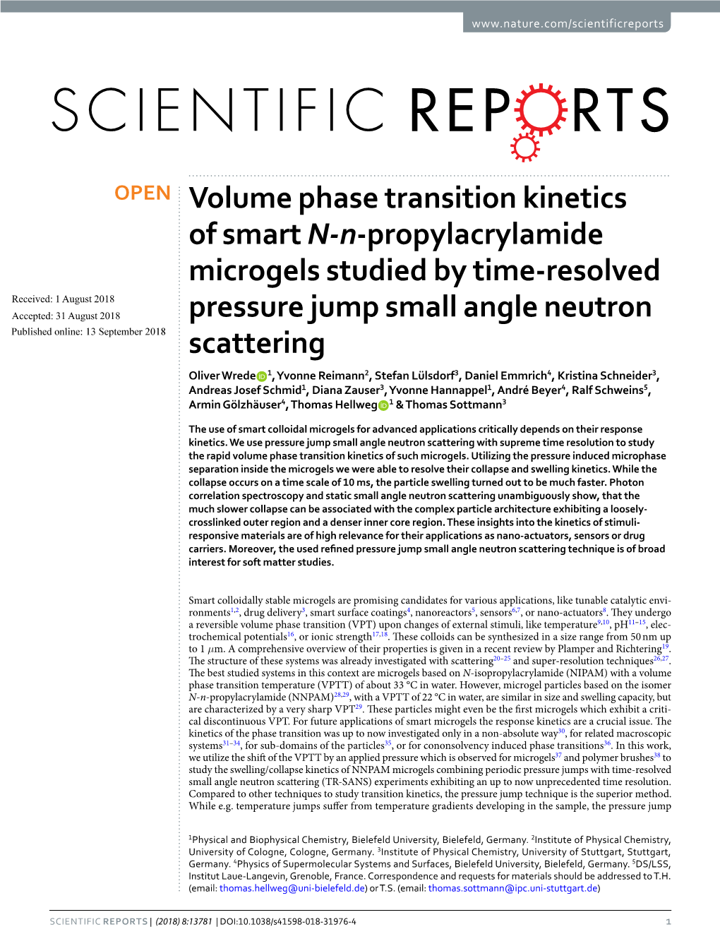 Volume Phase Transition Kinetics of Smart N-N-Propylacrylamide