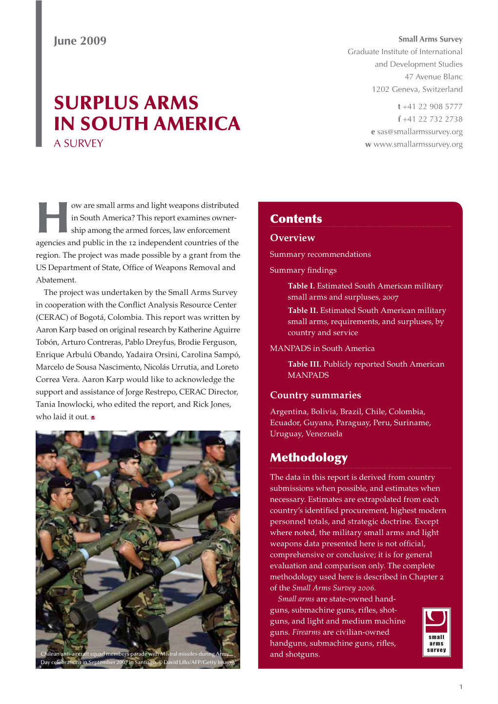 Surplus Arms in South America a Survey