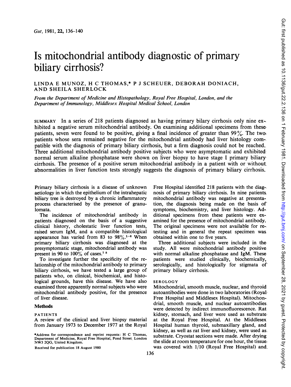 Is Mitochondrial Antibody Diagnostic of Primary Biliary Cirrhosis?