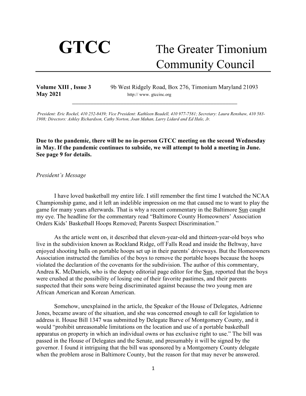 GTCC May 2021 Newsletter.Pdf