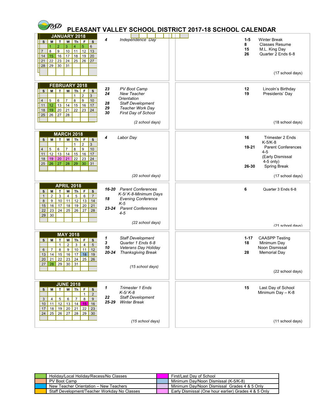 2017-18 Yearly School Calendar - Calendarlabs.Com s4