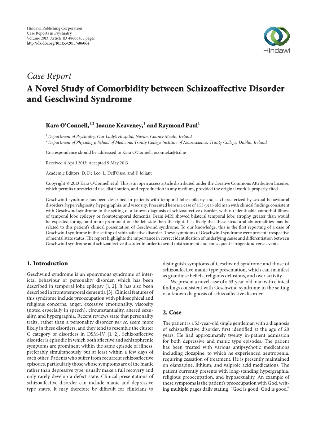 A Novel Study of Comorbidity Between Schizoaffective Disorder and Geschwind Syndrome