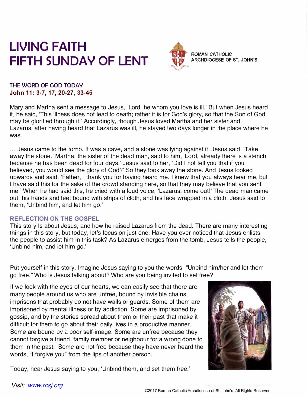 Living Faith Fifth Sunday of Lent