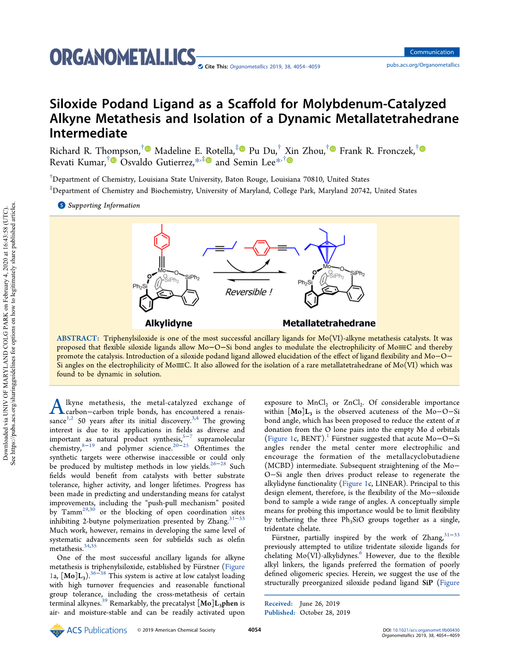 Siloxide Podand Ligand As a Scaffold for Molybdenum-Catalyzed Alkyne Metathesis and Isolation of a Dynamic Metallatetrahedrane I