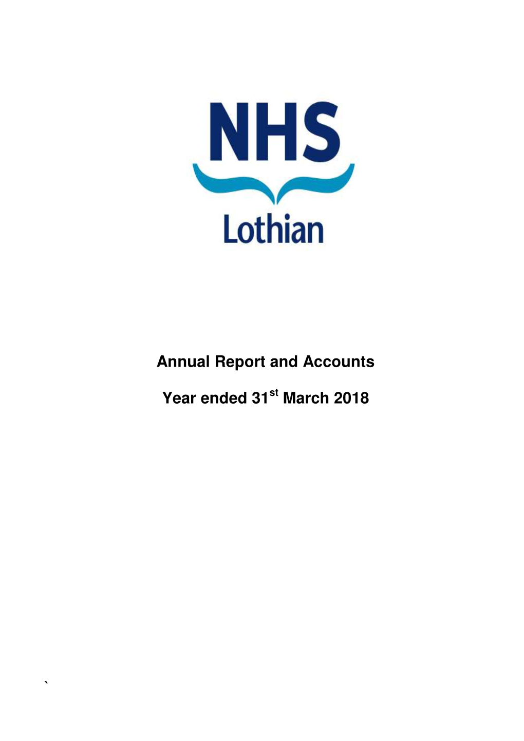 NHS Lothian Annual Accounts 2017-2018