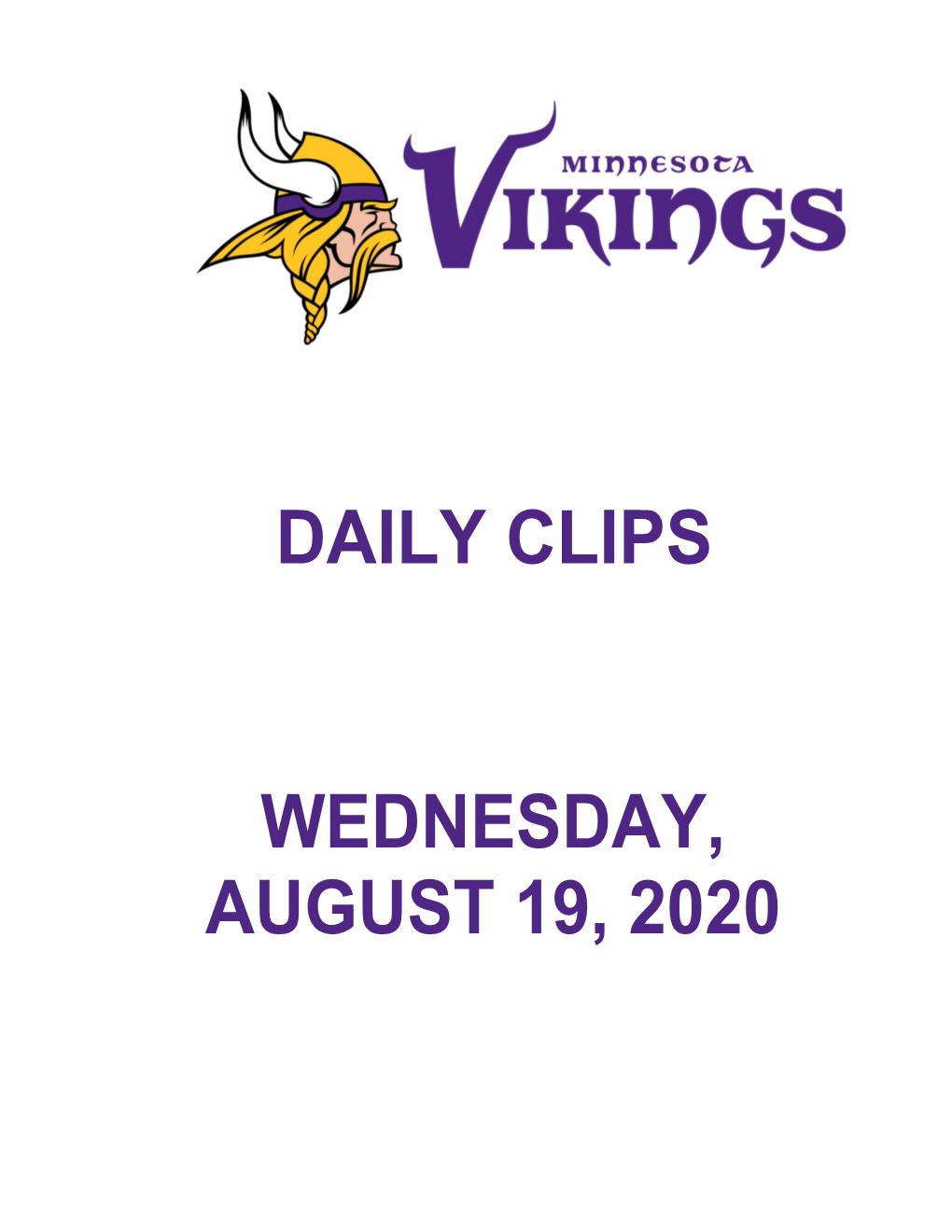 Daily Clips Wednesday, August 19, 2020