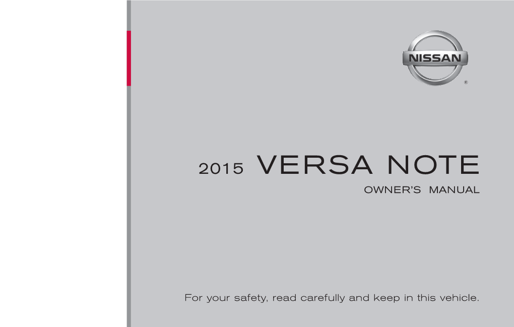 2015 Nissan Versa Note | Owner's Manual