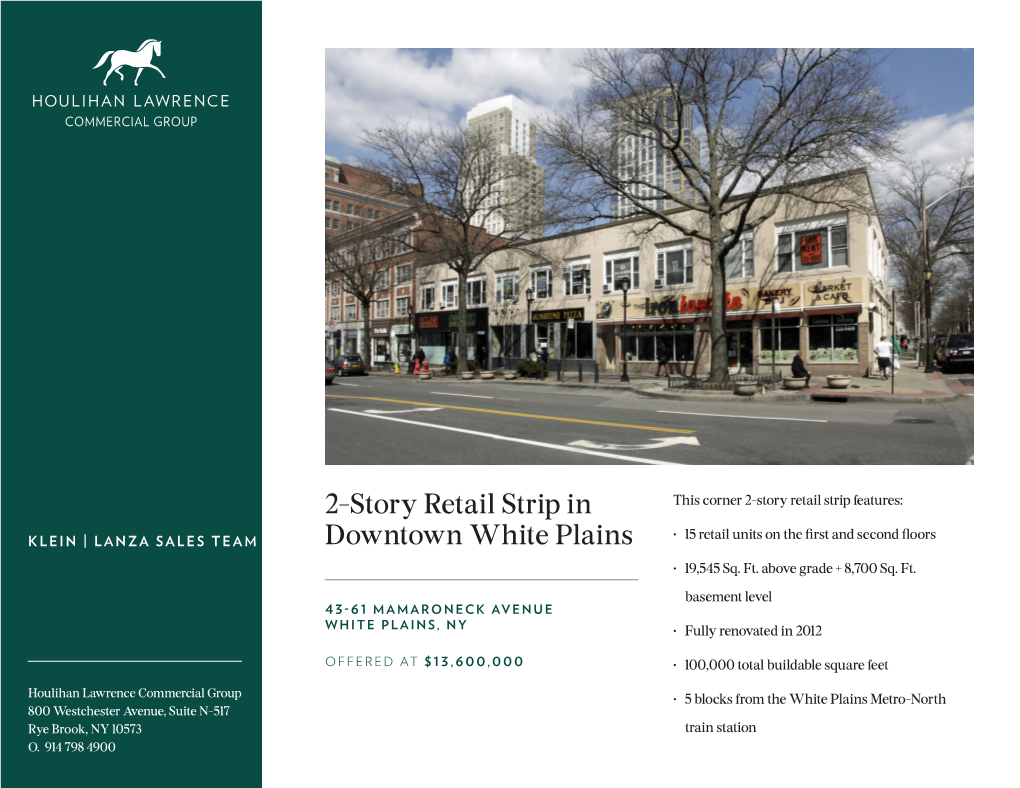 2-Story Retail Strip in Downtown White Plains