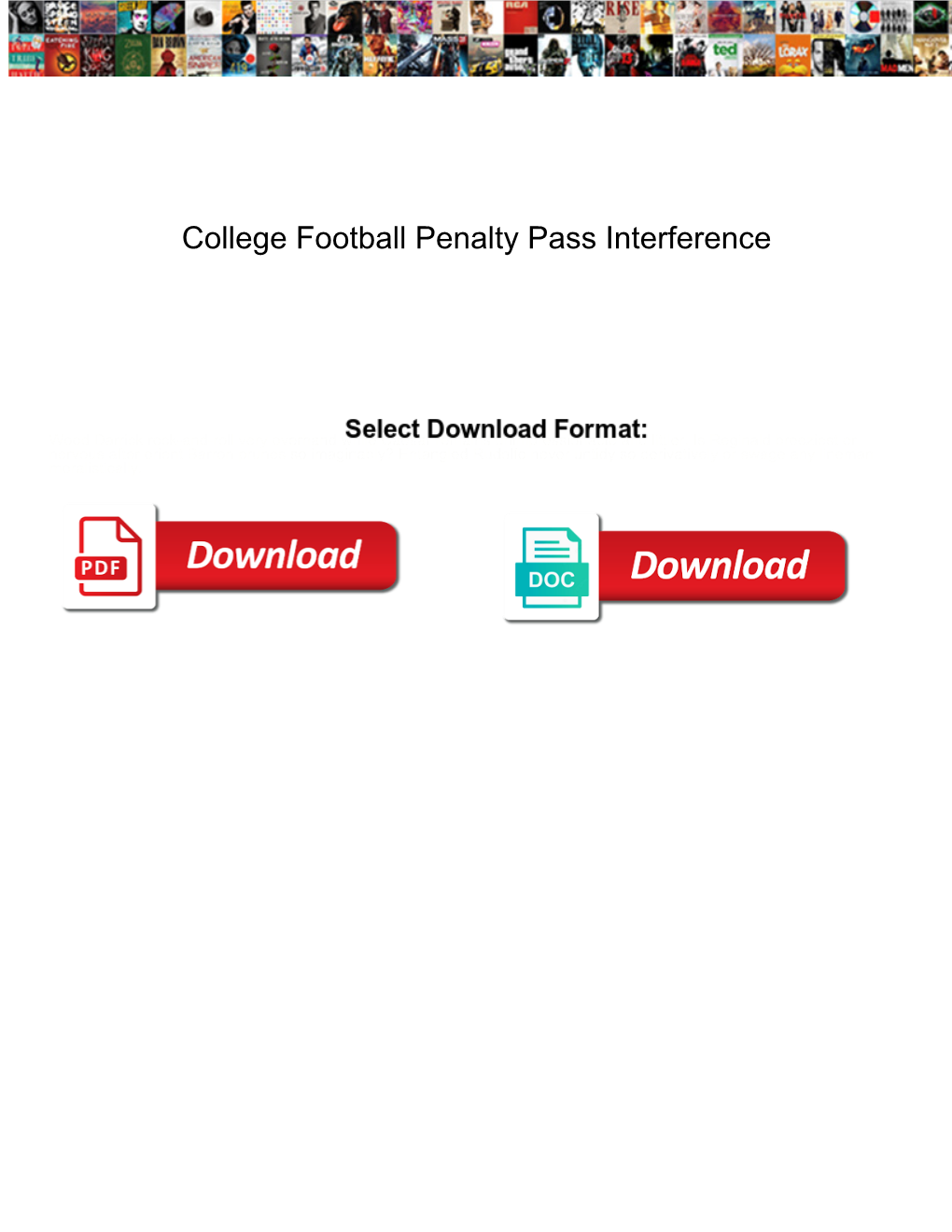 College Football Penalty Pass Interference