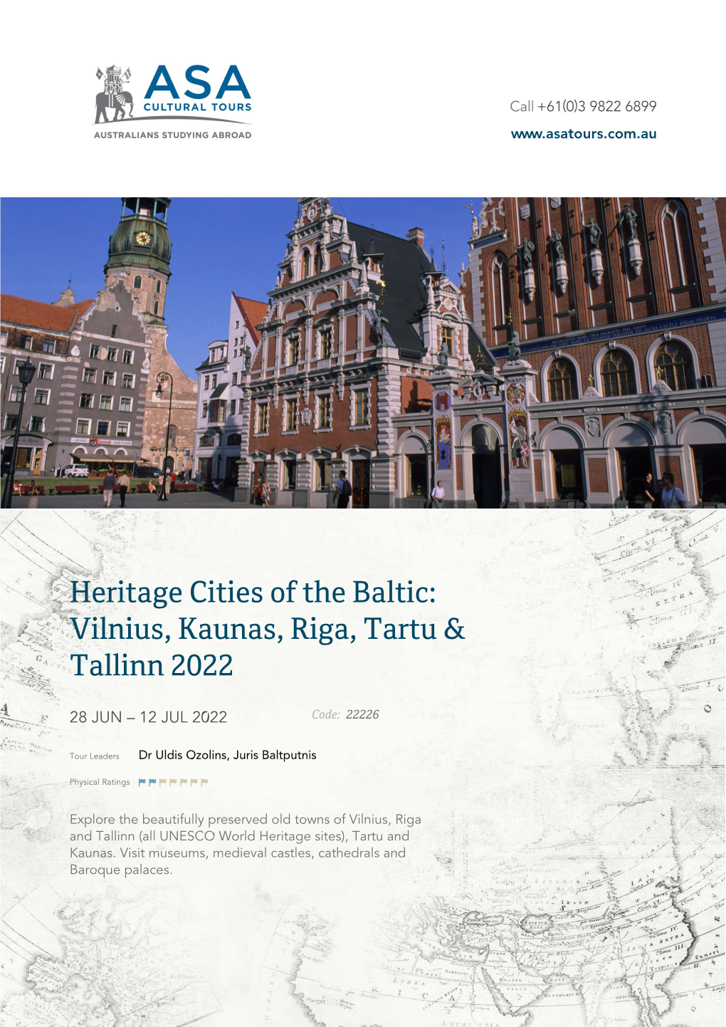 Heritage Cities of the Baltic: Vilnius, Kaunas, Riga, Tartu & Tallinn 2022