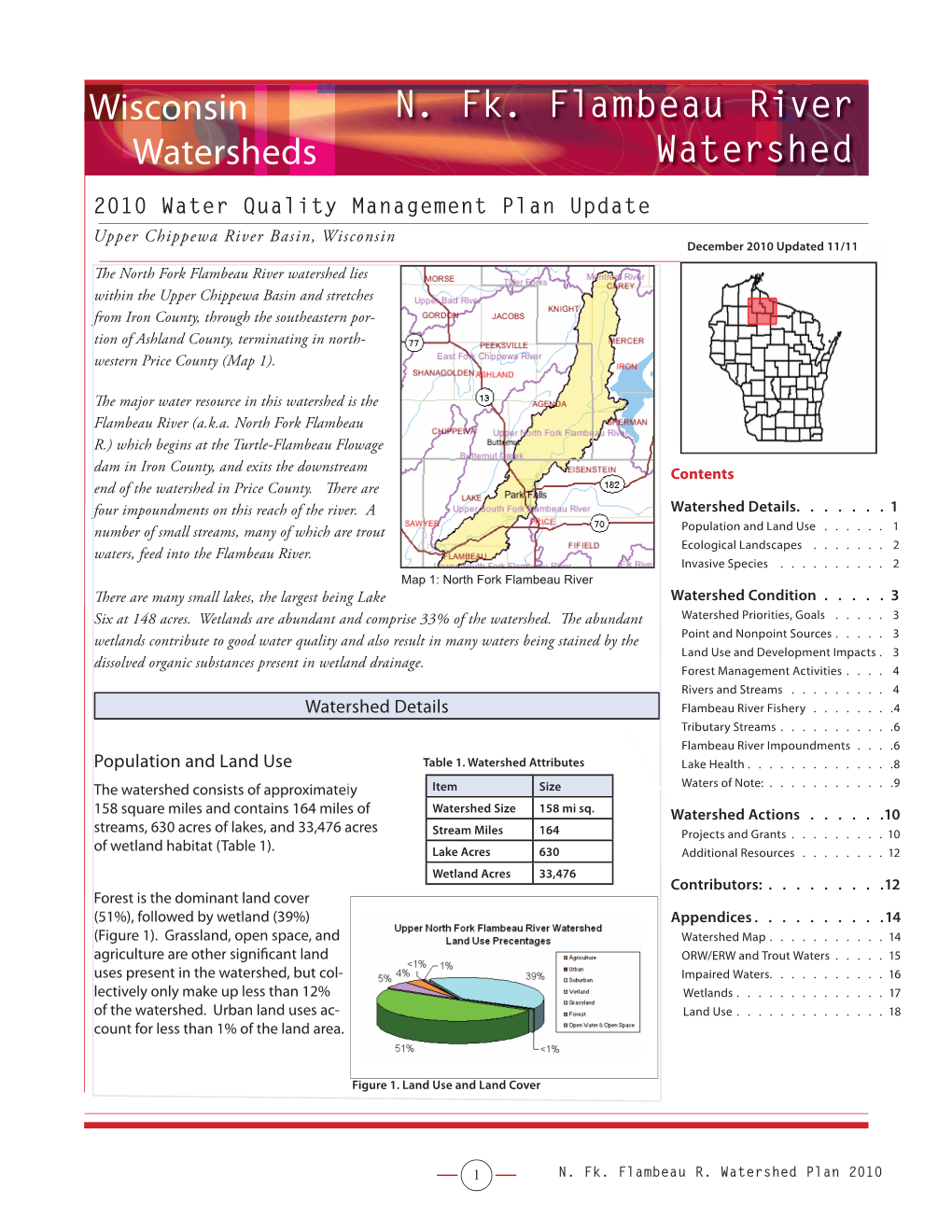 N. Fk. Flambeau River Watershed Wisconsin Watersheds