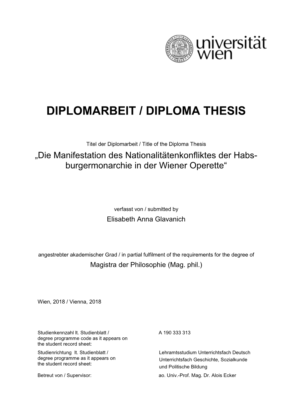 Diplomarbeit / Diploma Thesis