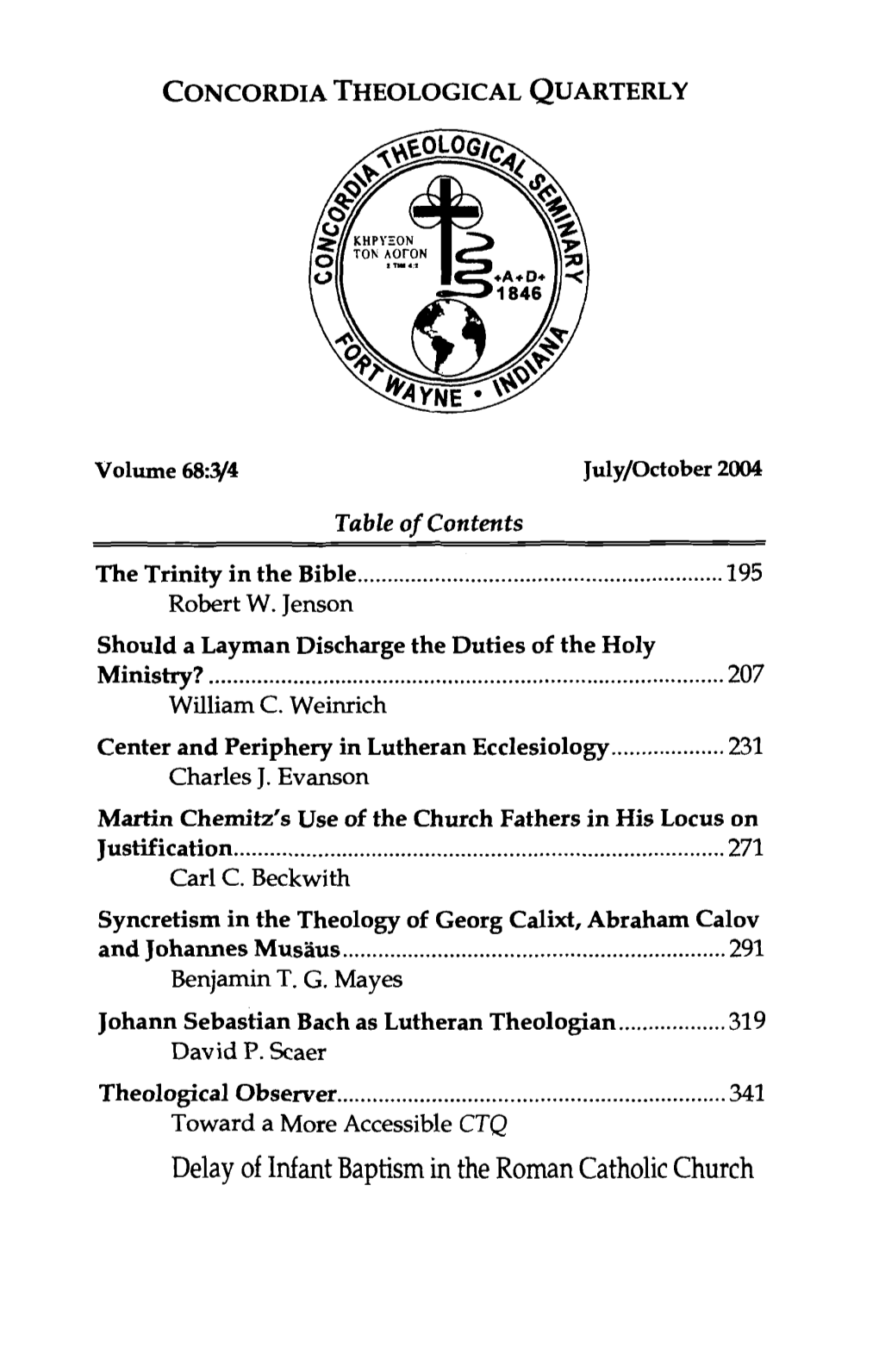 Center and Periphery in Lutheran Ecclesiology